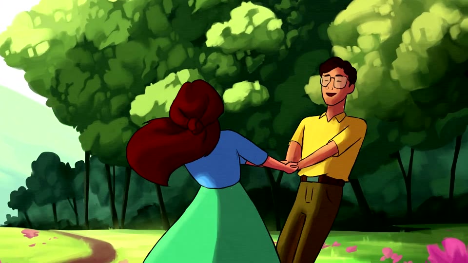 The couple dances in a field of kurinji flowers, a frame from Barsaat