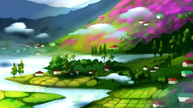 The monsoon valley in bloom, Barsaat postcard